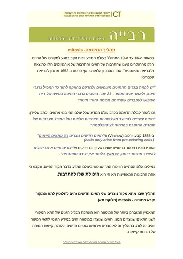 תהליך המיטוזה