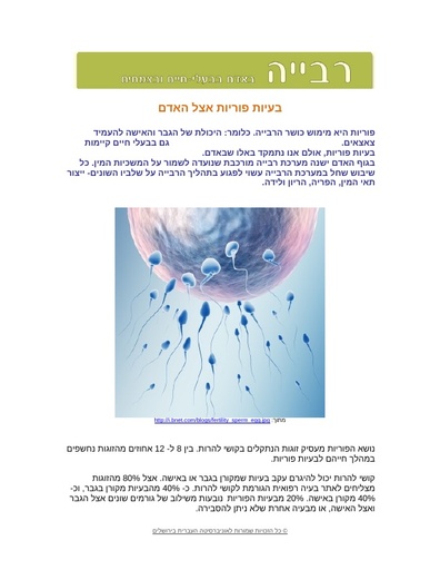 בעיות פוריות ודרכים לפתרונן